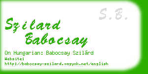 szilard babocsay business card