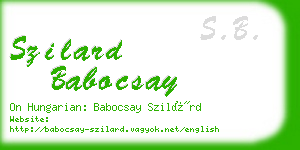 szilard babocsay business card